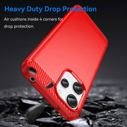 For Xiaomi Redmi 12 Carbon Fiber Brushed Texture TPU Phone Case(Red)
