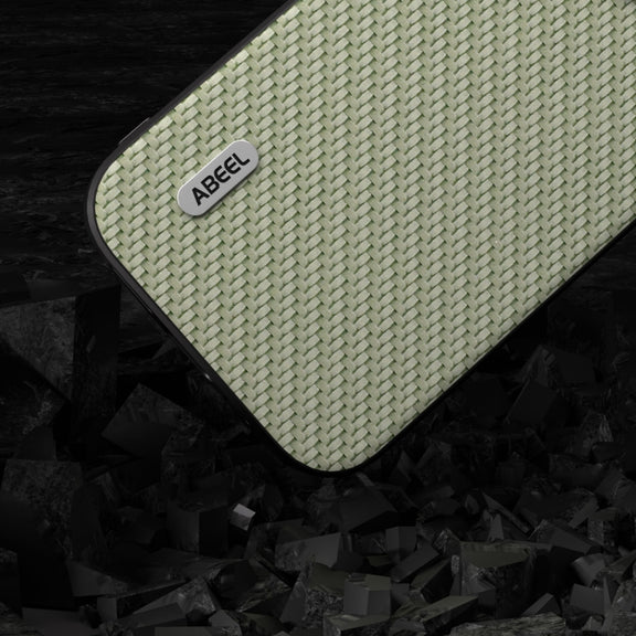 For iPhone 15 Pro Max ABEEL Carbon Fiber Texture Protective Phone Case(Green)