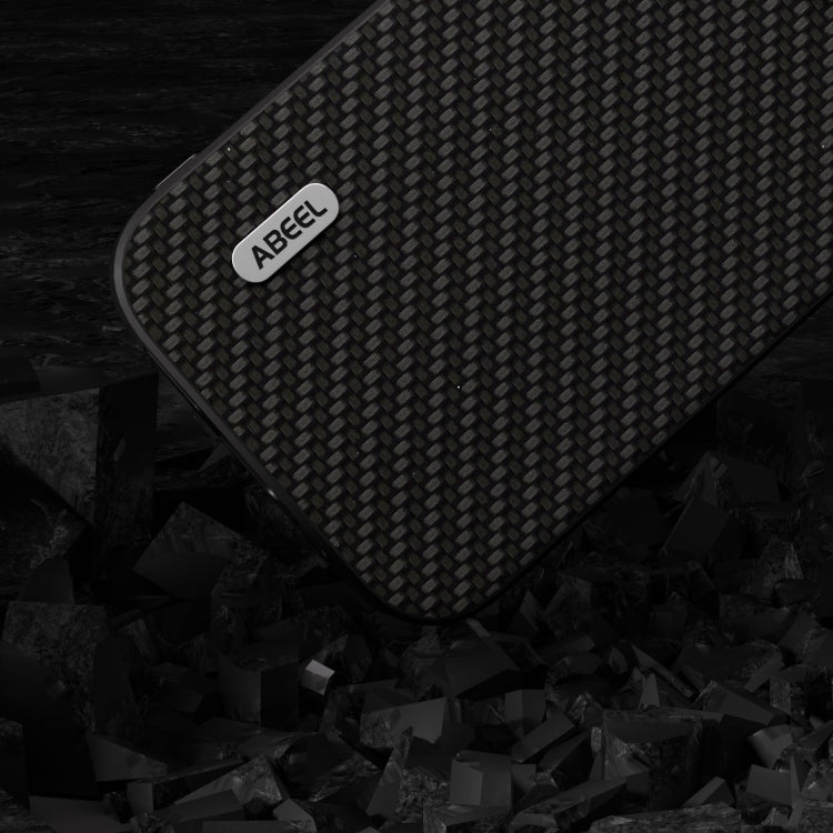 For iPhone 15 Pro ABEEL Carbon Fiber Texture Protective Phone Case(Black)