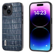 For iPhone 14 Plus ABEEL Crocodile Texture Genuine Leather Phone Case(Blue) - free shipping - PMC TechLife - Order now!