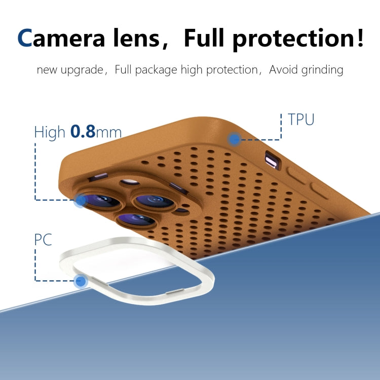 For iPhone 13 Pro Hollow Heat Dissipation TPU Phone Case(Brown)