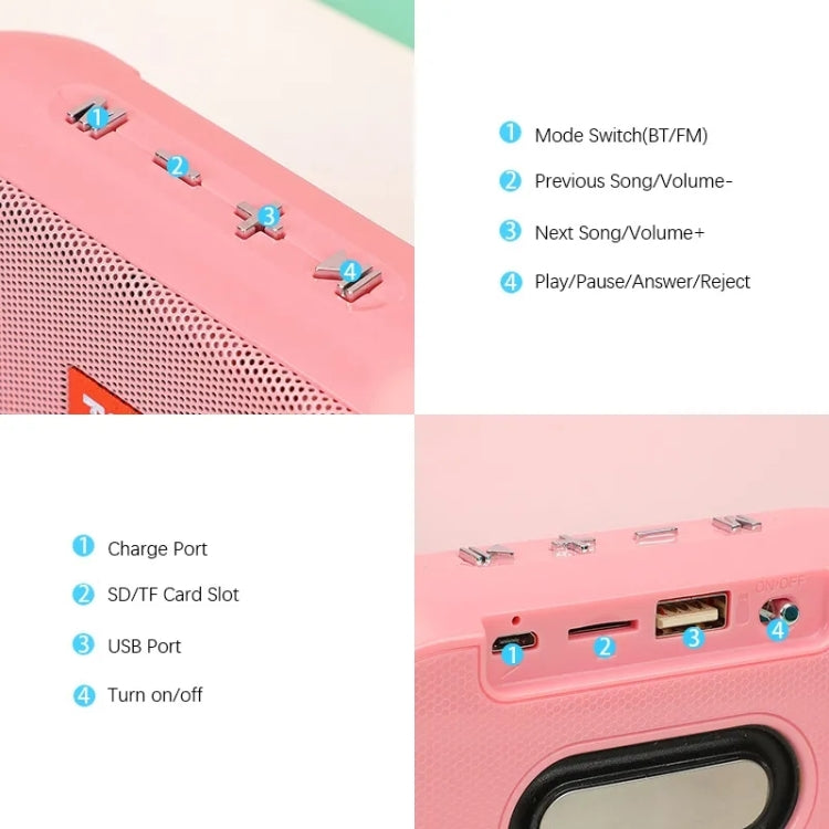 T&G TG179 Outdoor Multifunctional Wireless Bluetooth Speaker Support USB / TF / FM(Pink)