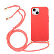 For iPhone 15 Plus Wheat Straw Material + TPU Phone Case with Lanyard(Red) - free shipping - PMC TechLife - Order now!