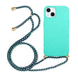 For iPhone 15 Plus Wheat Straw Material + TPU Phone Case with Lanyard(Green) - free shipping - PMC TechLife - Order now!