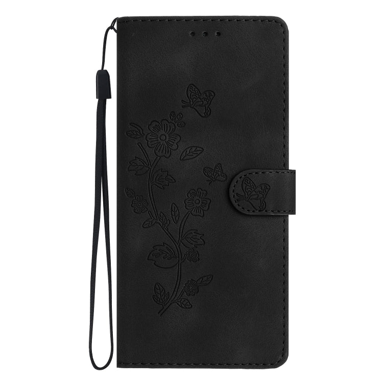 For Xiaomi 12 Pro Flower Butterfly Embossing Pattern Leather Phone Case(Black)