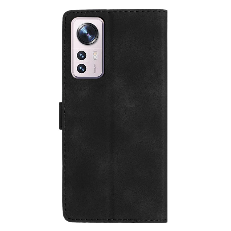 For Xiaomi 12 Pro Flower Butterfly Embossing Pattern Leather Phone Case(Black)
