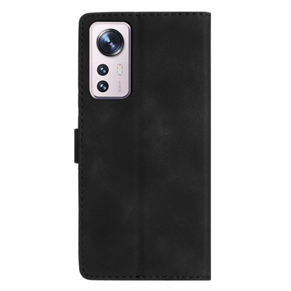 For Xiaomi 12 Pro Flower Butterfly Embossing Pattern Leather Phone Case(Black)