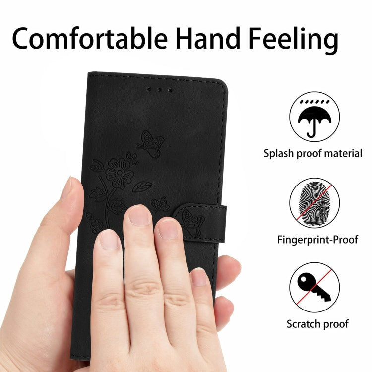 For Xiaomi 12 Pro Flower Butterfly Embossing Pattern Leather Phone Case(Black)