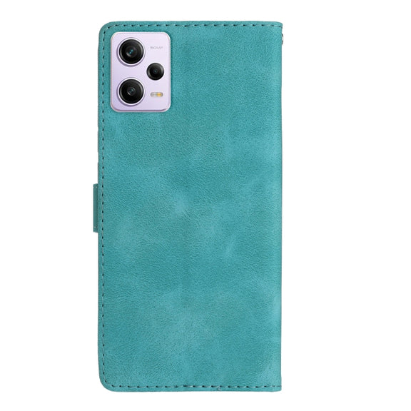 For Xiaomi Redmi Note 12 Pro 5G Flower Butterfly Embossing Pattern Leather Phone Case(Sky Blue)