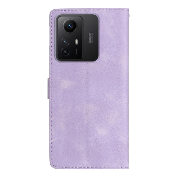 For Xiaomi Redmi Note 12S Flower Butterfly Embossing Pattern Leather Phone Case(Purple)