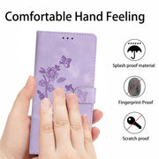 For Xiaomi Redmi Note 12S Flower Butterfly Embossing Pattern Leather Phone Case(Purple)