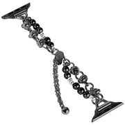 For Apple Watch SE 40mm Pearl Bracelet Metal Watch Band(Black)