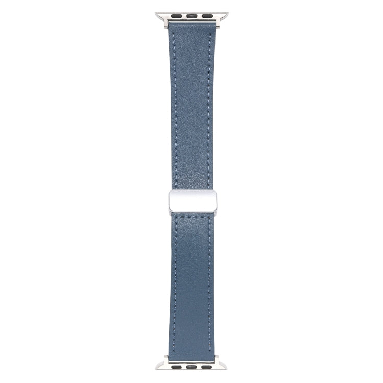 For Apple Watch 2 42mm Magnetic Buckle Skin Feel Leather Watch Band(Light Blue)