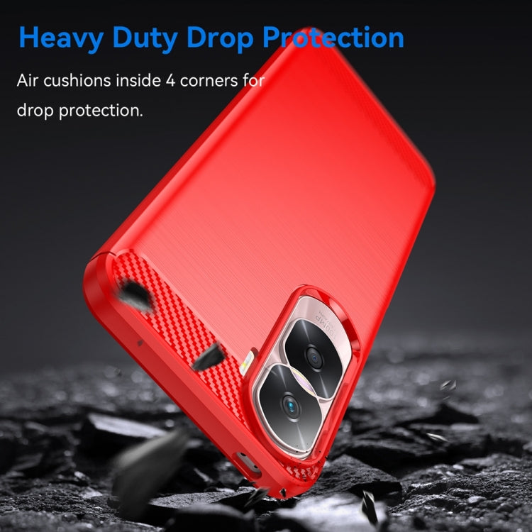 For Honor 90 Lite Brushed Texture Carbon Fiber TPU Phone Case(Red)
