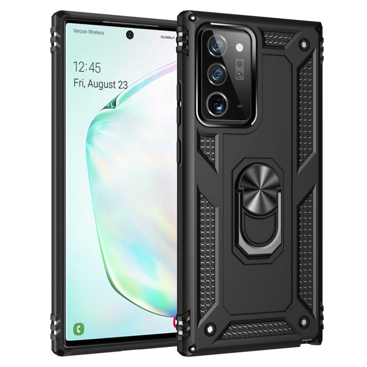 For Samsung Galaxy Note 20+ 5G Shockproof TPU + PC Protective Case with 360 Degree Rotating Holder(Black)