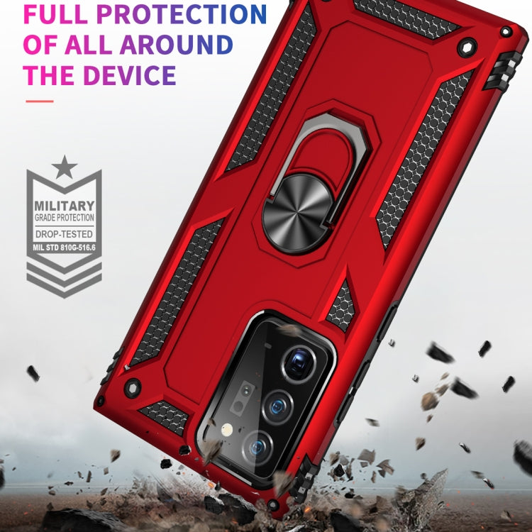 For Samsung Galaxy Note 20+ 5G Shockproof TPU + PC Protective Case with 360 Degree Rotating Holder(Black)
