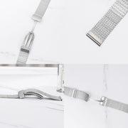 For Apple Watch 4 44mm Magnetic Buckle Herringbone Mesh Metal Watch Band(Silver)