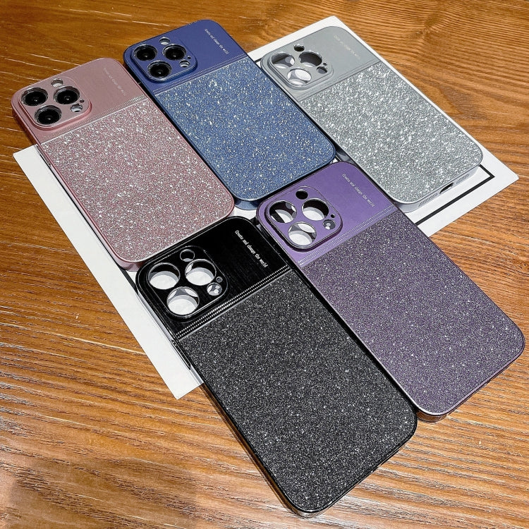 For iPhone 14 Plus Metallic Glitter Powder Shockproof Phone Case(Grey)