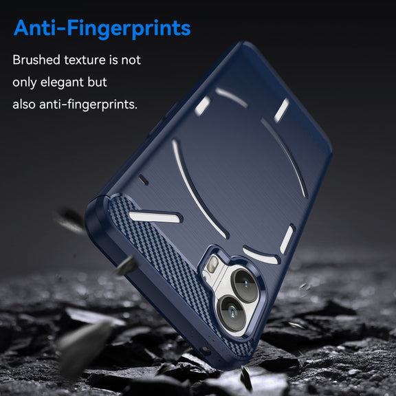 For Nothing Phone 2 Carbon Fiber Brushed Texture TPU Phone Case(Blue)