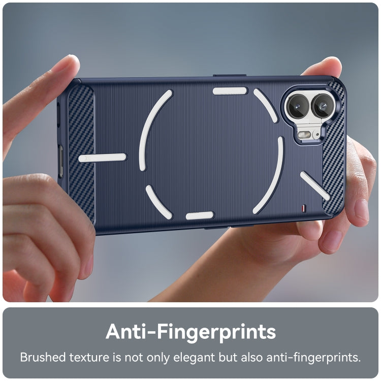 For Nothing Phone 2 Carbon Fiber Brushed Texture TPU Phone Case(Blue)
