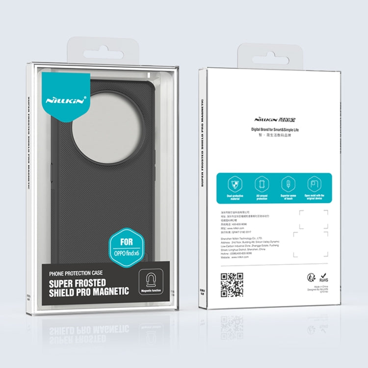 For OPPO Find X6 NILLKIN Frosted Shield Pro Magnetic Magsafe Phone Case(Black)