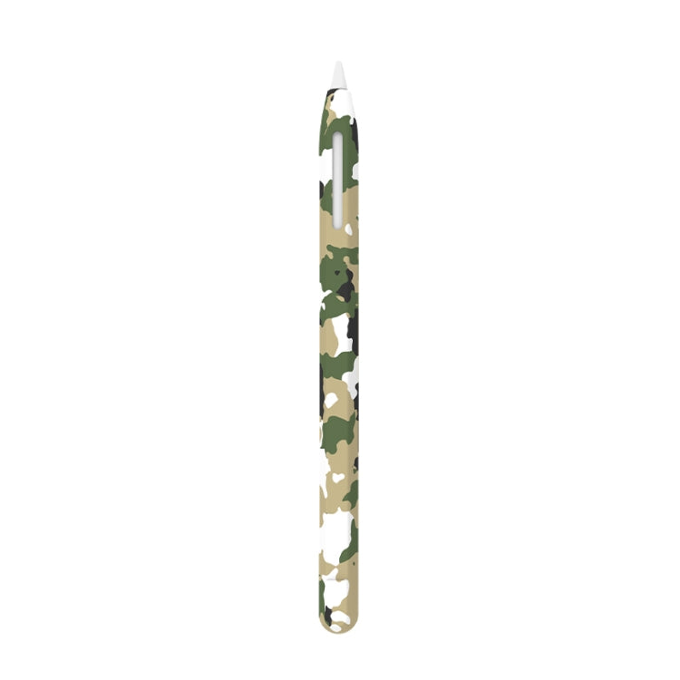 For Apple Pencil 2 LOVE MEI Camouflage Silicone Protective Pen Case(White)