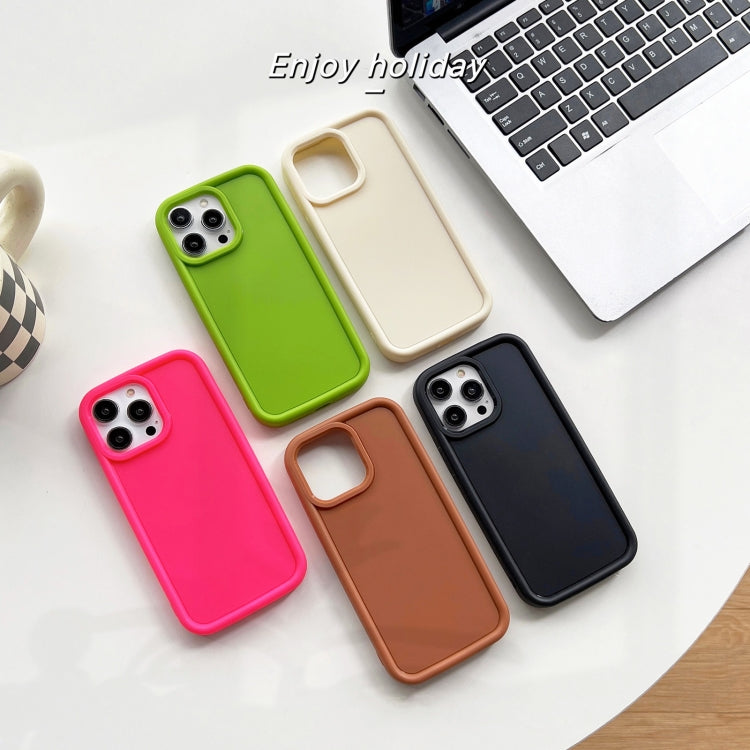 For iPhone 13 Pro Max Shockproof Frame Frosted TPU Phone Case(Black)
