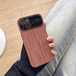 For iPhone 14 Plus Wood Grain TPU Phone Case with Lens Film(Brown) - iPhone 14 Plus Cases by PMC TechLife | Online Shopping South Africa | PMC TechLife