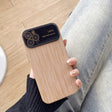 For iPhone 12 Pro Max Wood Grain TPU Phone Case with Lens Film(Khaki) - iPhone 12 Pro Max Cases by PMC TechLife | Online Shopping South Africa | PMC TechLife