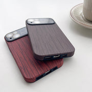 For iPhone 12 Pro Max Wood Grain TPU Phone Case with Lens Film(Beige)