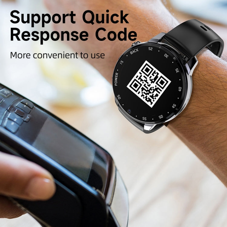A3 1.43 inch IP67 Water-resistant 4G Android 8.1 Smart Watch Support Face Recognition / GPS, Specification:2G+16G(Black)