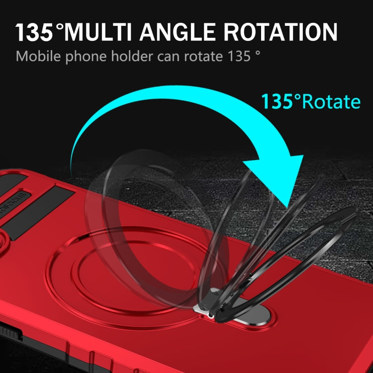 For iPhone 14 Plus MagSafe Magnetic Holder Phone Case(Red)