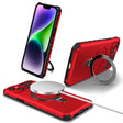 For iPhone 14 MagSafe Magnetic Holder Phone Case(Red) - iPhone 14 Cases by PMC TechLife | Online Shopping South Africa | PMC TechLife | Buy Now Pay Later Mobicred