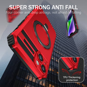 For iPhone 14 MagSafe Magnetic Holder Phone Case(Red)