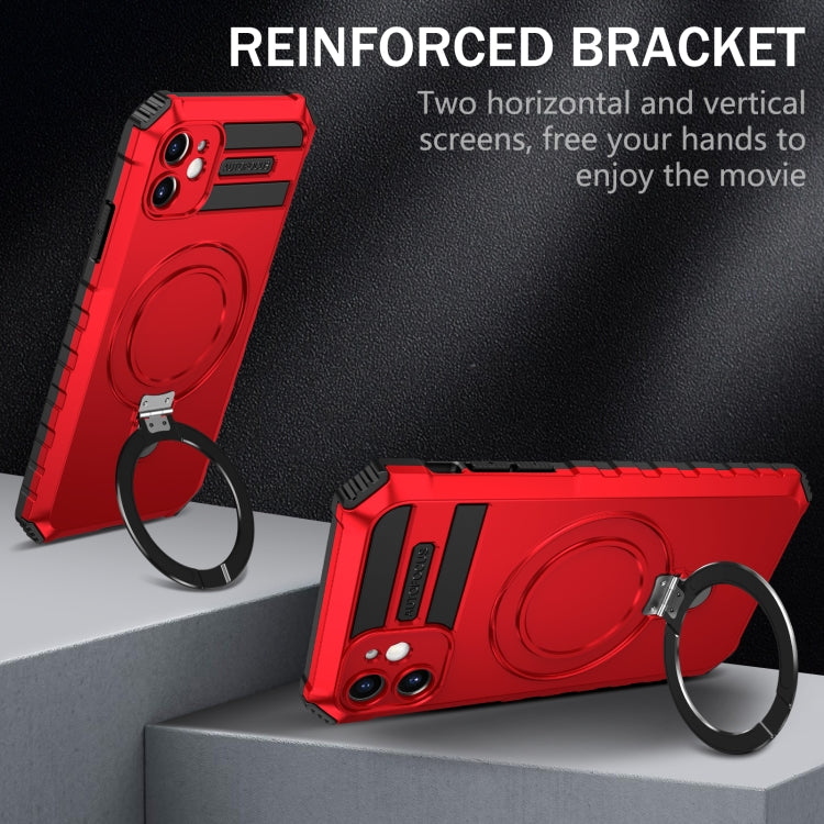 For iPhone 11 MagSafe Magnetic Holder Phone Case(Red)