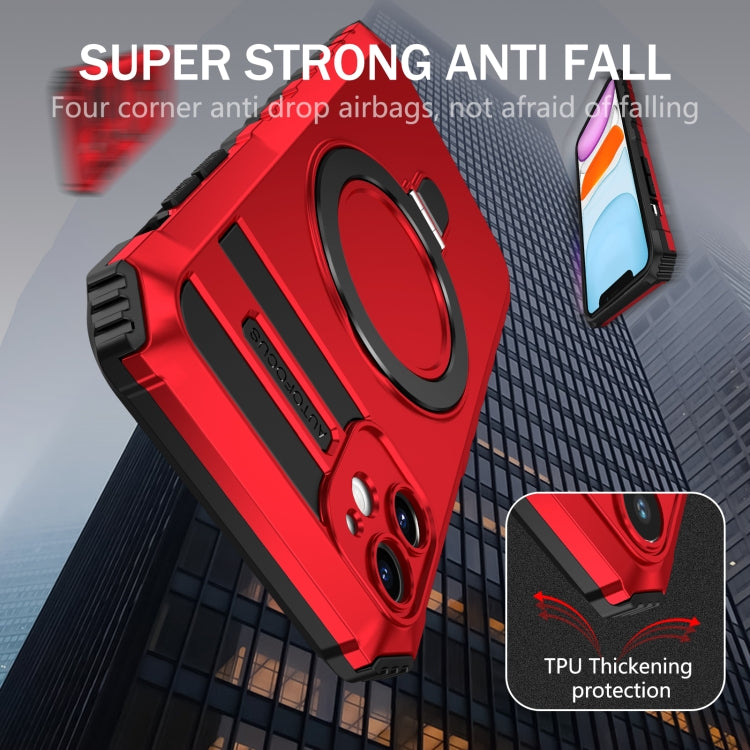 For iPhone 11 MagSafe Magnetic Holder Phone Case(Red)