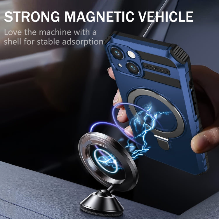 For iPhone 13 MagSafe Magnetic Holder Phone Case(Blue)