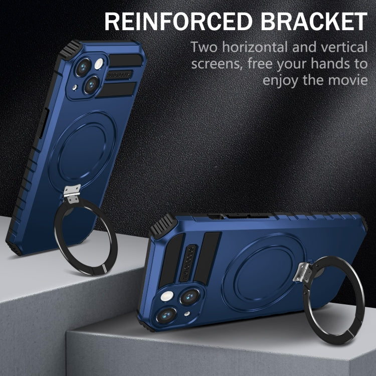 For iPhone 13 MagSafe Magnetic Holder Phone Case(Blue)