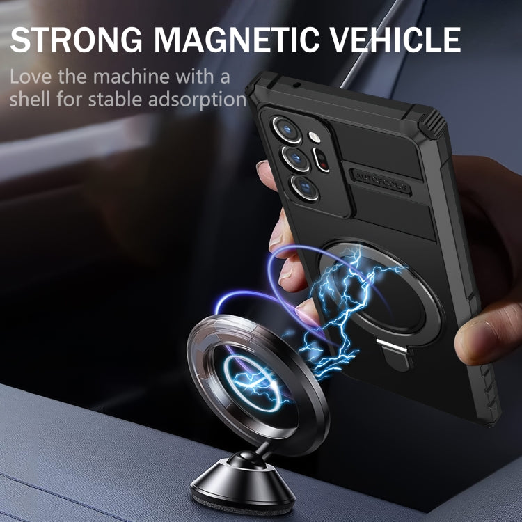 For Samsung Galaxy Note20 Ultra MagSafe Magnetic Holder Phone Case(Black)