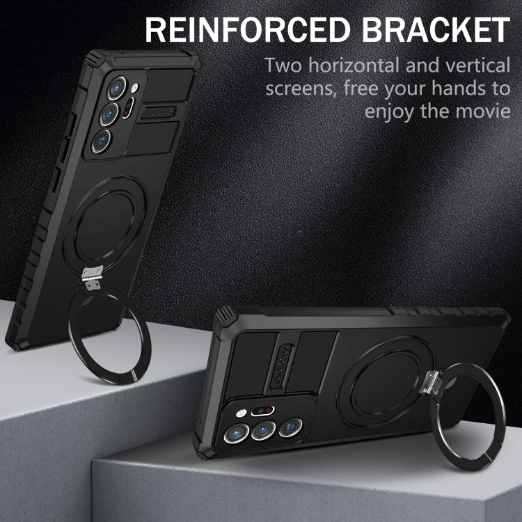 For Samsung Galaxy Note20 Ultra MagSafe Magnetic Holder Phone Case(Black)
