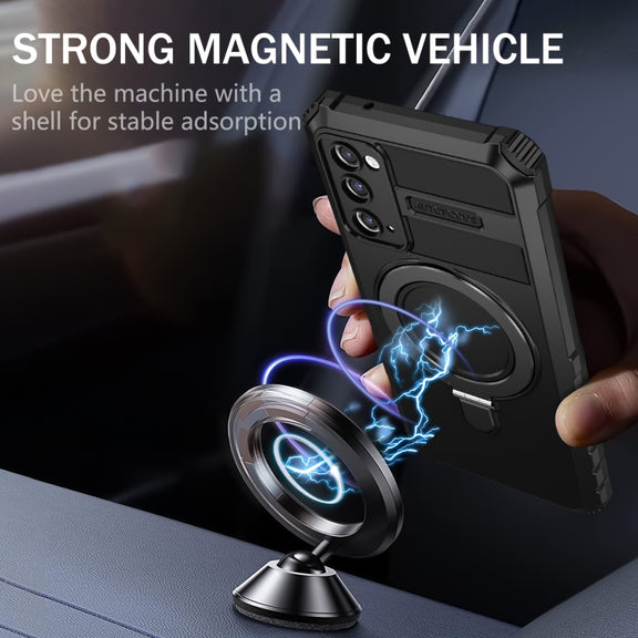 For Samsung Galaxy S20 FE MagSafe Magnetic Holder Phone Case(Black)