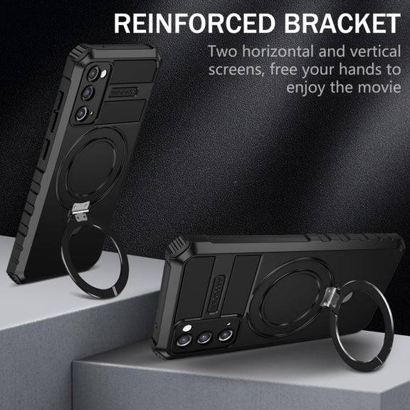 For Samsung Galaxy S20 FE MagSafe Magnetic Holder Phone Case(Black)