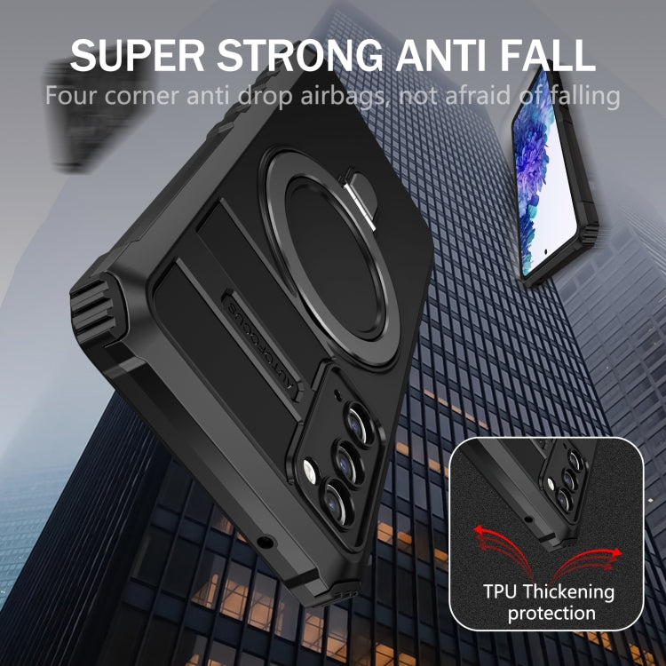 For Samsung Galaxy S20 FE MagSafe Magnetic Holder Phone Case(Black)