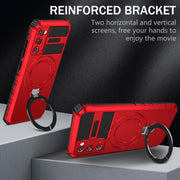 For Samsung Galaxy S20 FE MagSafe Magnetic Holder Phone Case(Red)