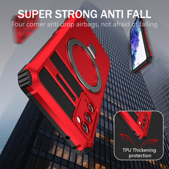 For Samsung Galaxy S20 FE MagSafe Magnetic Holder Phone Case(Red)