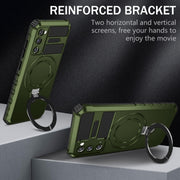 For Samsung Galaxy S20 FE MagSafe Magnetic Holder Phone Case(Green)