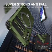 For Samsung Galaxy S20 FE MagSafe Magnetic Holder Phone Case(Green)