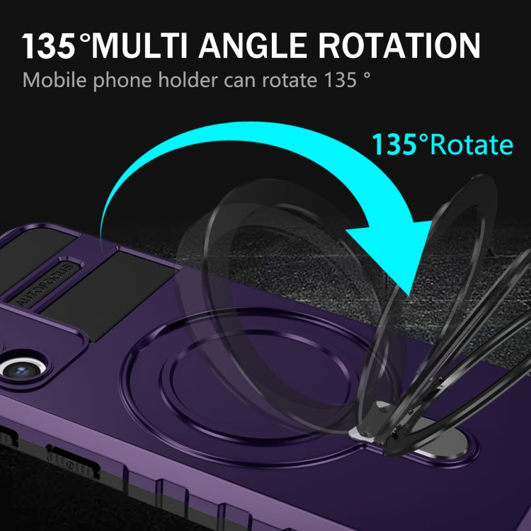 For Samsung Galaxy S21+ 5G MagSafe Magnetic Holder Phone Case(Purple)