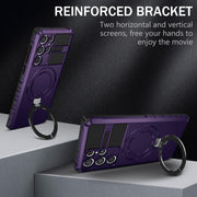For Samsung Galaxy S22 Ultra 5G MagSafe Magnetic Holder Phone Case(Purple)