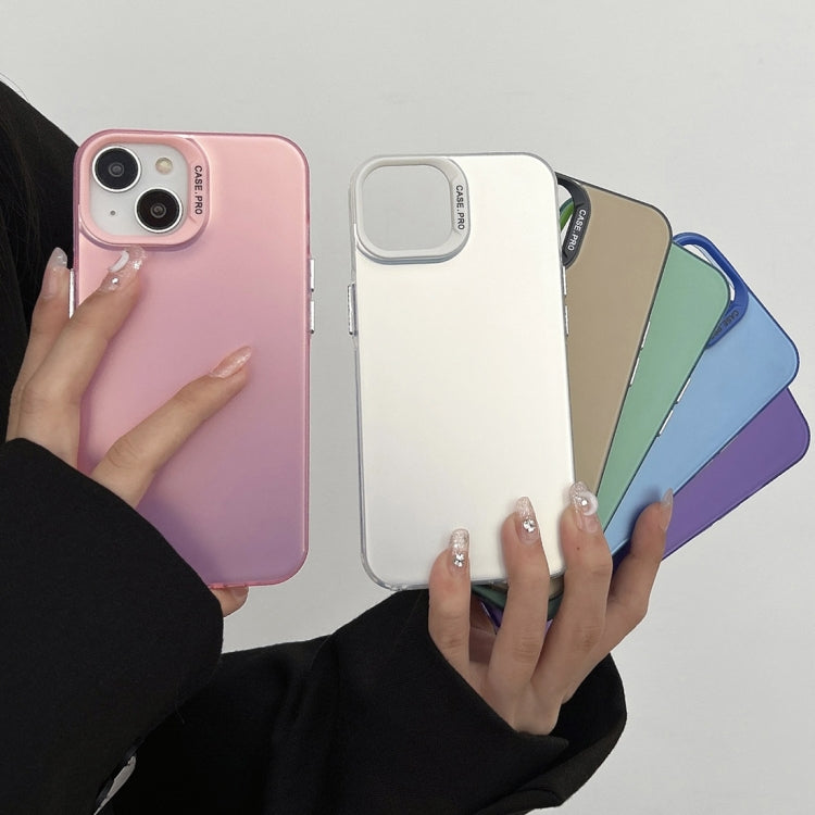 For iPhone 14 Plus Semi Transparent Frosted PC Phone Case(Blue)